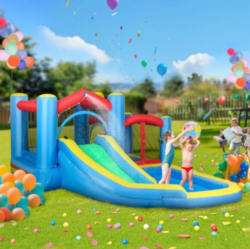 Bouncy castle with - bouncy, castle,