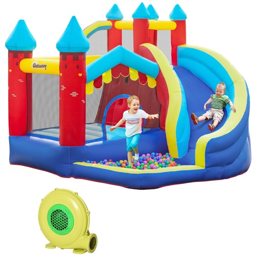 Outsunny kids bouncy - castle, w/