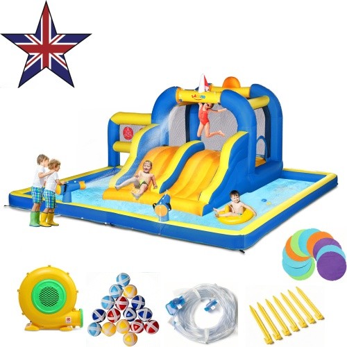 Bouncy castle with - castle, slide